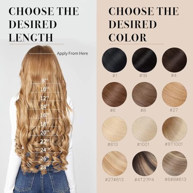 Tape in Hair Extensions,Real Human Hair Extension,Brown Human Hair 24 inch 20pcs 50g,Thick Ends Straight Seamless, Invisible Tape in Hair Extensions Human Hair