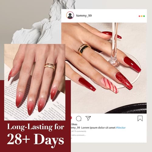 AZUREBEAUTY Dip Powder, Brown Red Glitter 6 Colors Dipping Powder Starter Kit French Nail Art Manicure DIY Salon for Women, No Need Nail Lamp Cured