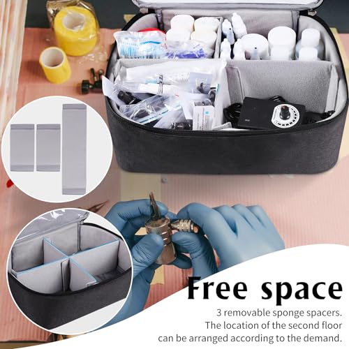 Tattoo Carrying Case Tattoo Supplies Organizer Tattoo Kit Case for Tattoo Equipment Portable Tattoo Supplies Travel Storage Bag for Tattoo Stencil Printer, Tattoo Ink, Tattoo Equipment, Bag Only