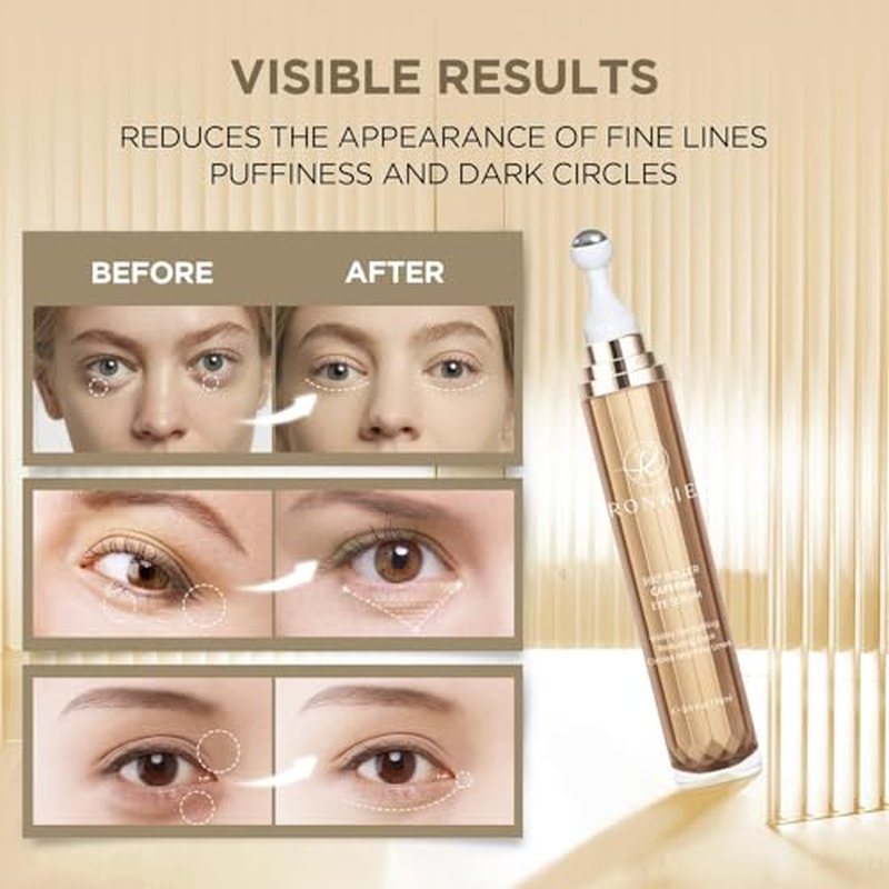 Eye Cream for Dark Circles: Under Eye Cream with Caffeine Retinol - Reduces Under Eye Bags and Fine Lines Gold