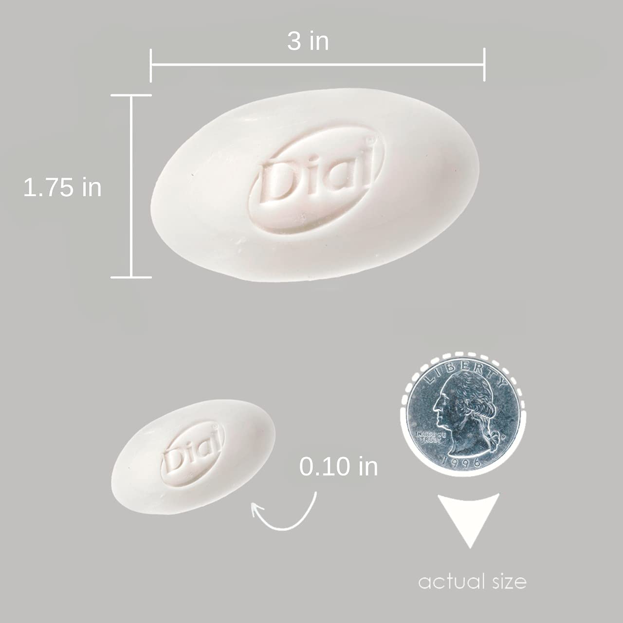 Dial Deodorant Hotel bar soap - Travel Size Body Moisturizing Bath Soaps Wrapped Sachets for Hotels, Rentals, Camping, Guest Room, Charity Pack Mild & Fresh Scent 50 White Bars Per Case # 1 1/2 Small