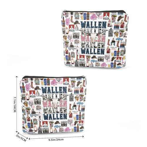 TBT Inspired Make Up Bag Cosmetic Bag for Women Western Country Music Lover Gift Merch Vintage Cute Cowgirl Graphic Cowboy Skull Bag for Friends Female Birthday Christmas