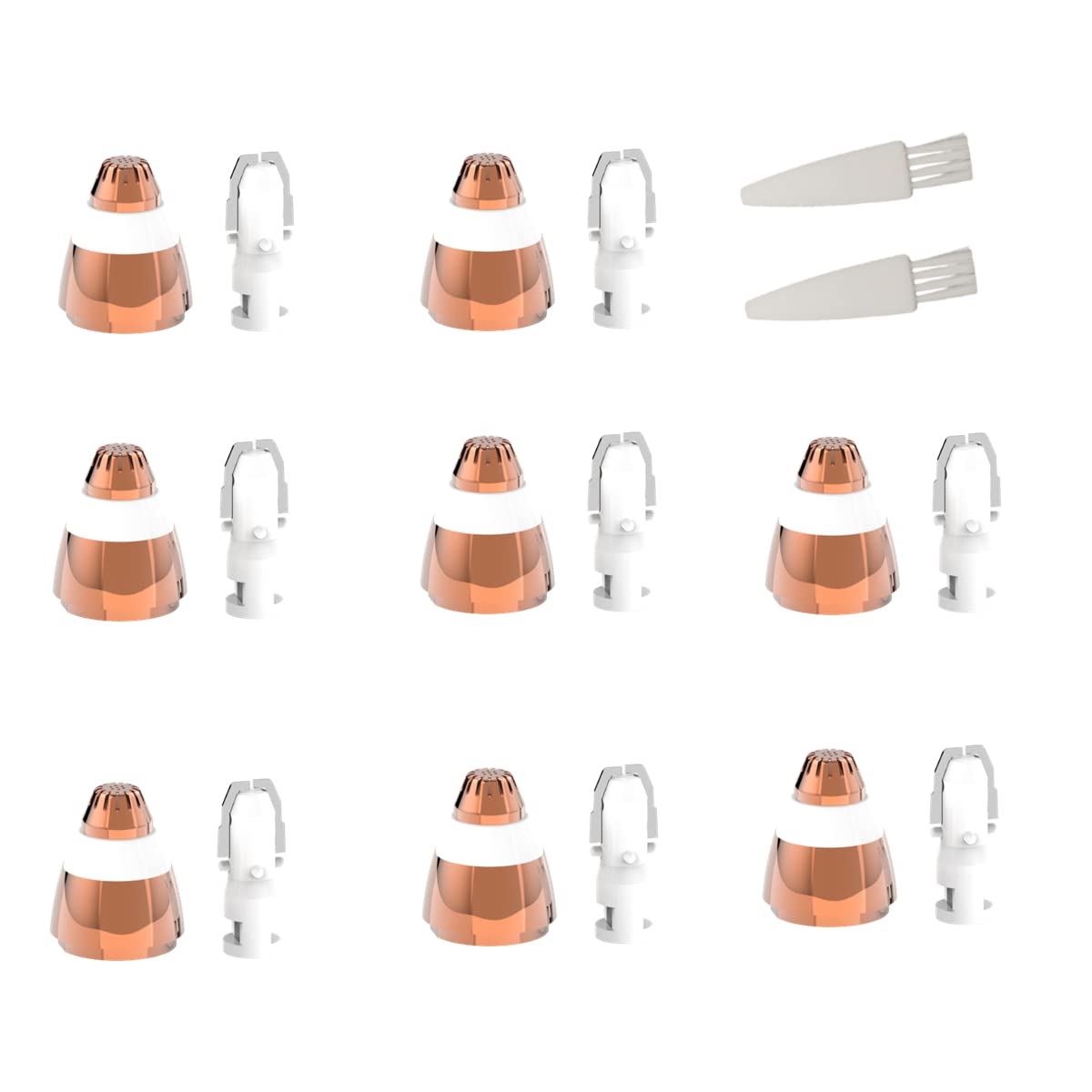 For Finishing Touch Flawless Brows Eyebrow Pencil Hair Remover Replacement Head,As Seen On TV,Upgraded 18K Gold With Cleaning Brush (18K-Gold-8pcs)