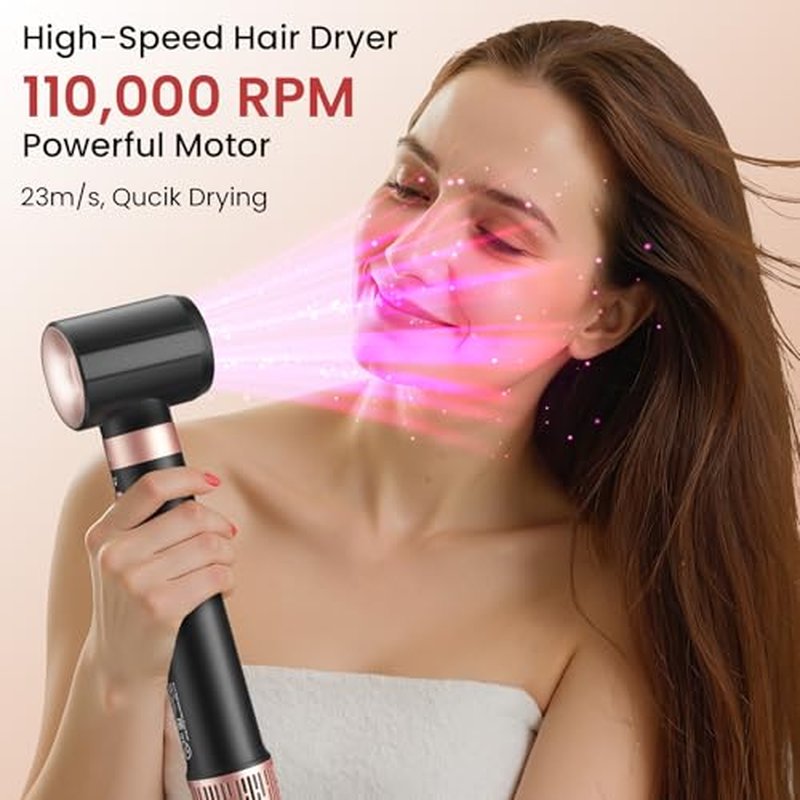 Dual Voltage 3 in 1 Hot Hair Styler ? High-Speed Hair Dryer with Air Wrap for Women with Extra Long Barrel Air Styler, European Hair Tools Styling, Fast Drying and Quick Styling, Travel Case.