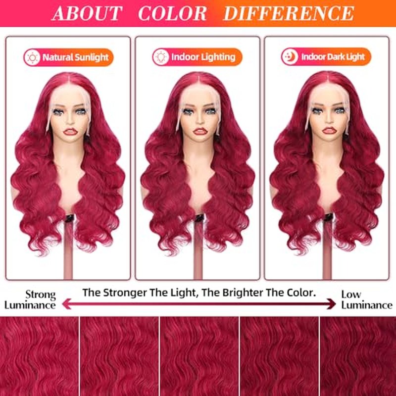 Sheeep 99j Burgundy Lace Front Wigs Human Hair Pre Plucked with Baby Hair 200% Density 13X4 Red Body Wave Human Hair Wigs for Women Natural Hair Wig 22 Inch