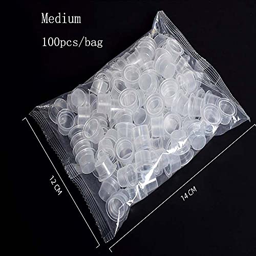 Tattoo Ink Caps Cups - Disposable Tattoo Ink Cups Small,Tattoo Pigment Ink Caps,Tattoo Machine,Tattoo Supplies,Tattoo Needles,Tattoo Kits (Medium.13mm?100PCS)