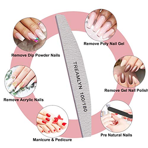 10 Pcs Rough Nail File 100/180 Grit, Heavy Duty Nail Files for Acrylic/Natural Nails, Emery Boards for Nails, Strong Finger Nail Filler, Coarse Nail File for Home and Salon Use