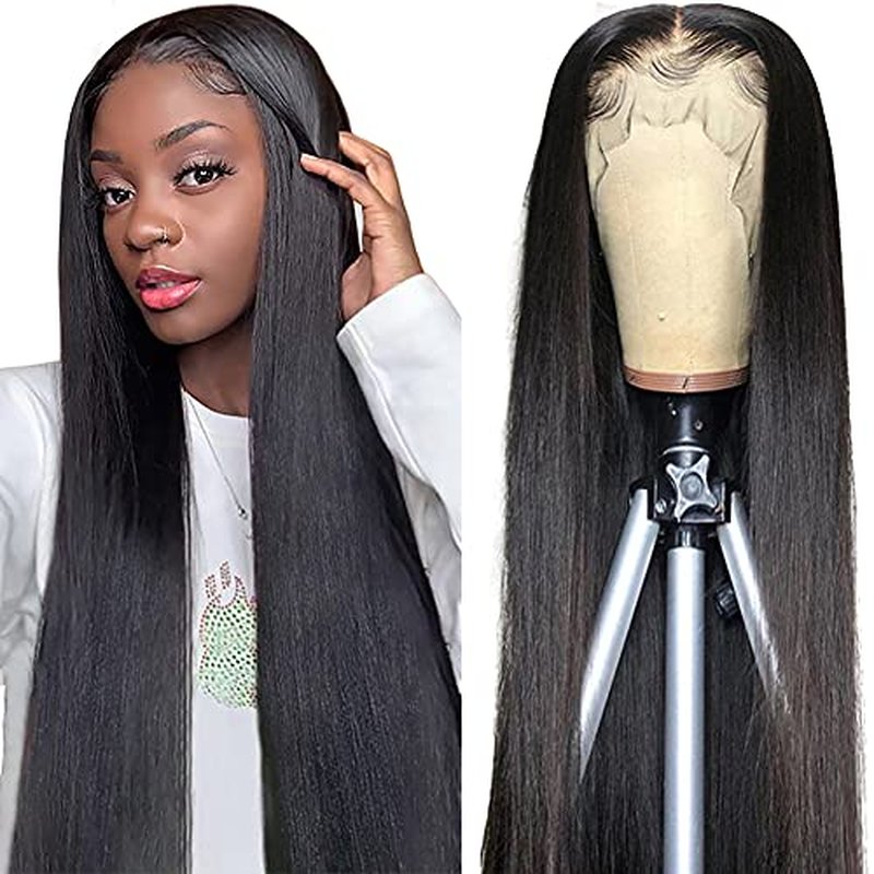 Subella 13x5 HD Lace Front Wigs Human Hair Pre Plucked Hairline with Baby Hair 220% Density 12A Transparent Straight Human Hair Wigs for Black Women (18inch)
