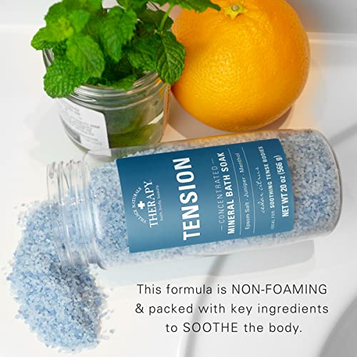 Village Naturals Therapy Tension Concentrated Mineral Bath Soak, Cedar Citrus Scent, 20 Oz, Pack of 3