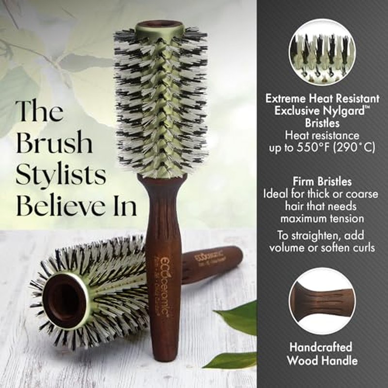 Olivia Garden Ecoceramic Firm Bristles Round Thermal Hair Brush (not electrical)