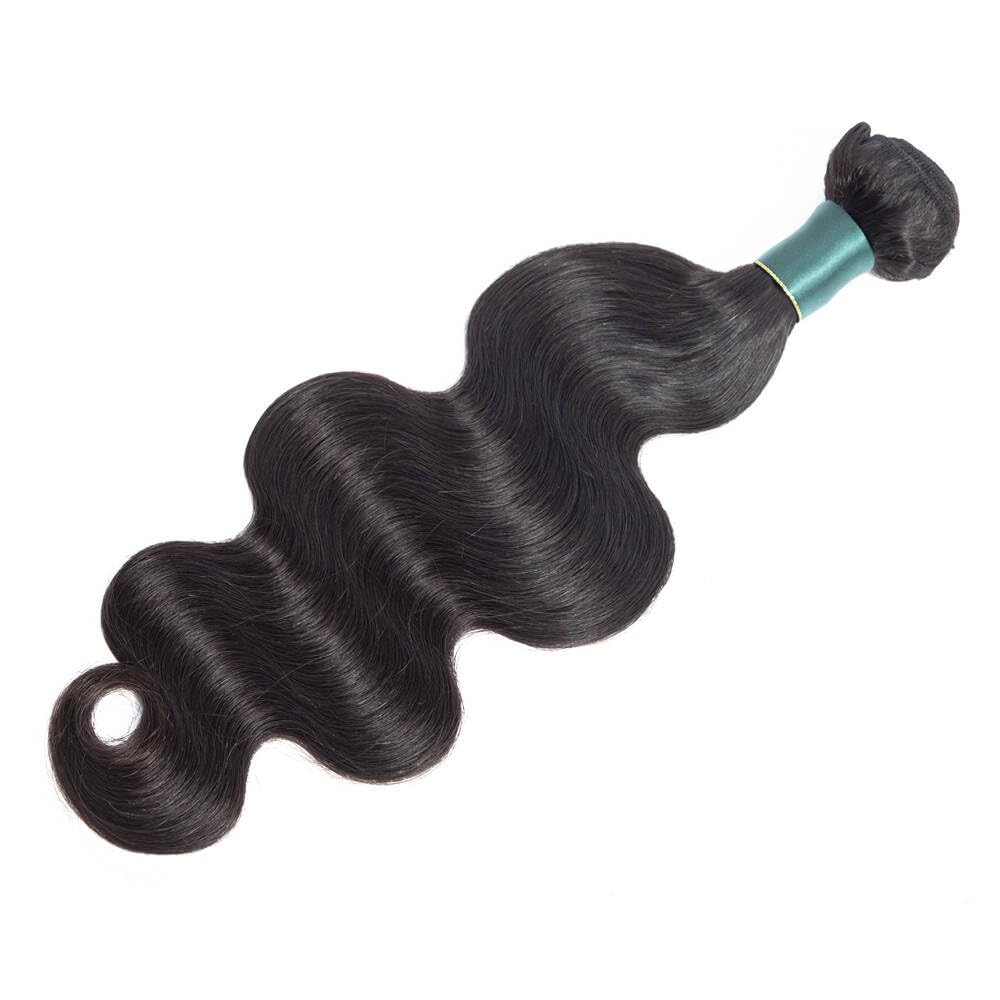 Brazilian Human Hair Bundles Body Wave 24 Inch 1 Bundle Human Hair Weave 12A 100% Unprocessed Virgin Hair Extensions Single Bundle Natural Black Color (Body Wave 1 Bundle, 24)