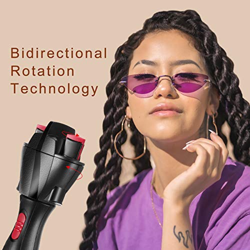 Automatic Hair Braider with 800 Mini Rubber Bands, Tail Comb & Electronic Braiding Machine - Roller Styling Tool for Tangling (Black)