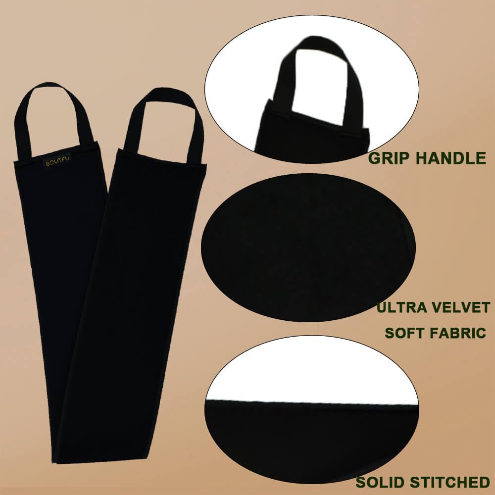 4 Pack Self Tanning Mitt Applicator Kit - 1 Self Tan Mitt, 1 Back Tanning Applicator, 1 Ultra Soft Self Tanner Brush, 1 Exfoliating Glove, for Sunless Streak-Free Fake Tan (Black)