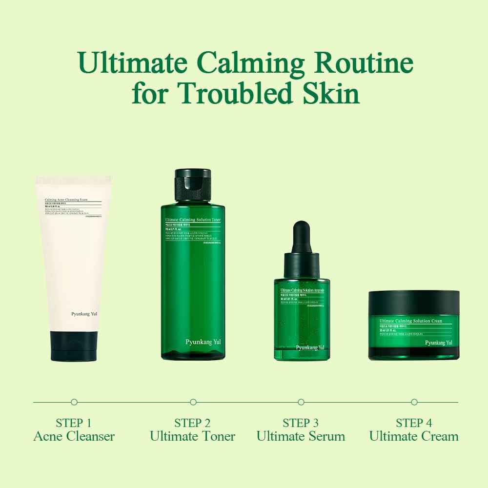 Pyunkang Yul PKY Ultimate Cream & Ampoule/Moisturizer Intensely Calms & Soothes Redness with Cica & Tea Tree, Korean Skincare/Cream(1.01 Fl. Oz, 30ml) & Ampoule(1.01 Fl. Oz, 30ml)