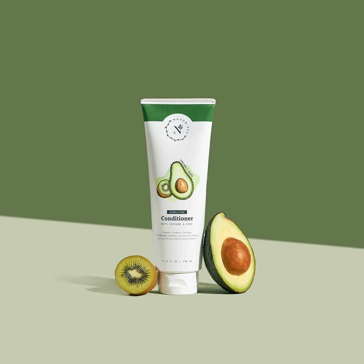 NaturAll Hydrating Hair Conditioner - All Natural with Avocado & Kiwi, Silicone Paraben & Cruelty-Free - Adds Moisture & Shine - For Dry, Frizzy Hair - 11.8 oz