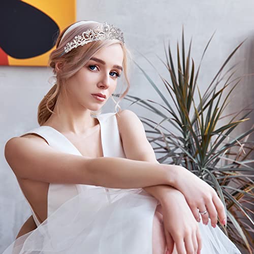 BBTO 10 Pcs Crystal Tiara and Crowns for Women Girls Princess Rhinestone Crown Queen Headband with Combs Bride Tiara for Birthday Party Wedding Prom Hair Accessories