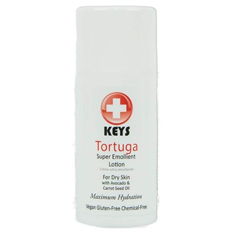 Keys Tortuga Vegan, All Natural, Gluten Free, Chemical Free Super Emollient Therapeutic Maximum Hydration Face, Hand, Body Lotion, Fast Relief for Dry Skin with Concentrated Shea Butter, 3.4 ounces