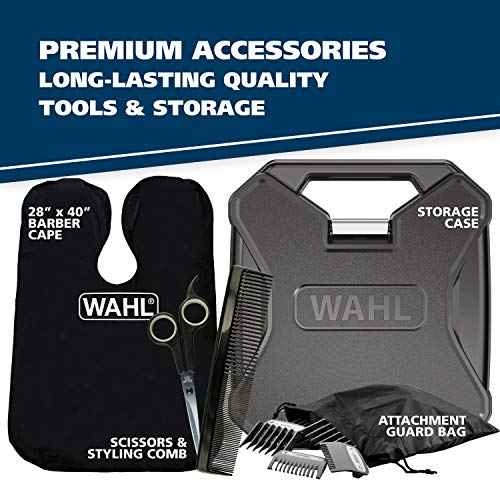 Wahl USA Elite Pro High-Performance Corded Home Haircut & Grooming Kit for Men ? Electric Hair Clipper ? Model 79602M