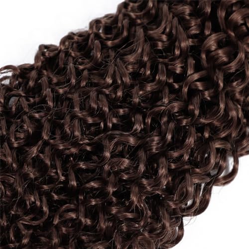 Hair 28-32 Inch Color #4 Brazilian Dark Brown Kinky Curly Virgin Hair Bundles - 3 Brown Curly Human Hair Bundles