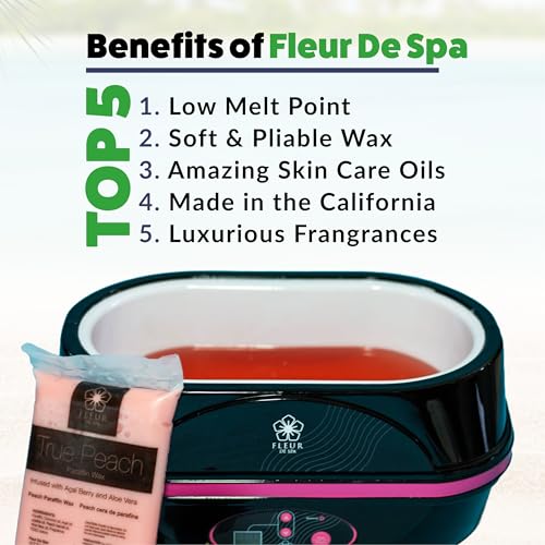 Paraffin Wax Refills 6lb by FLEUR DE SPA ? Made in USA ? Infused with Coconut & Jojoba Oils ? Moisturizing, Hydrating & Soothing for Hands, Feet & Body ? Spa & Home Use