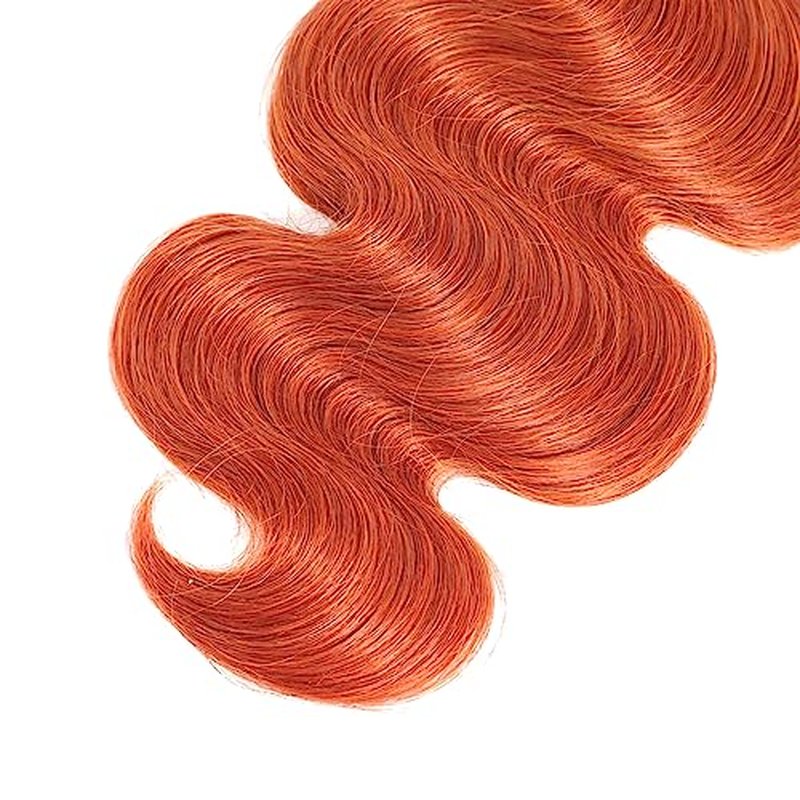 26 28 30 inch Ginger Human Hair Bundles Ginger Body Wave Bundle 350 Body Wave Bundle Human Hair Extensions Orange Color For Women
