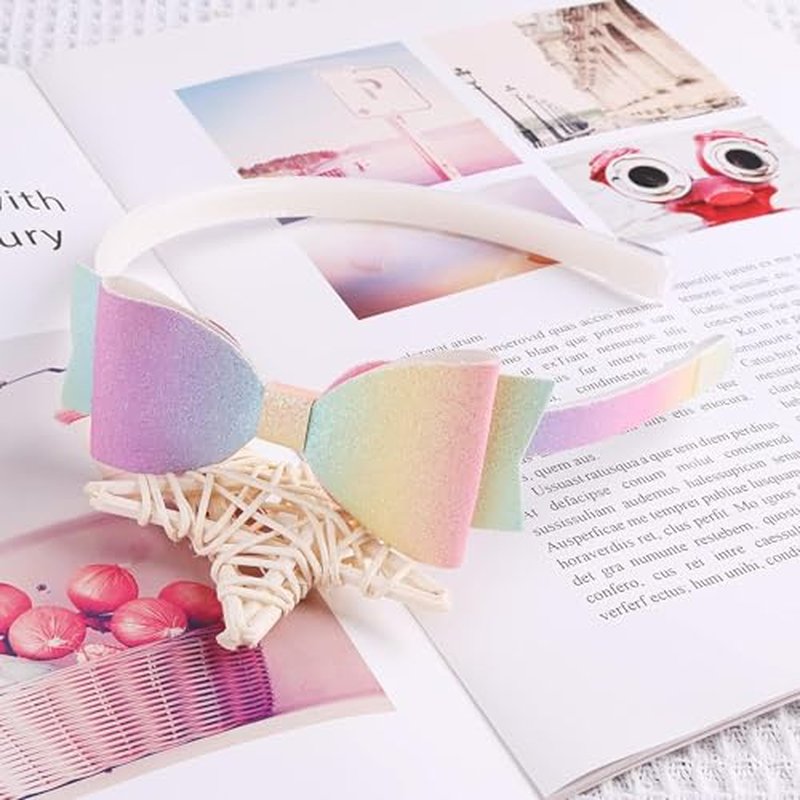 6 Pack Girls Headbands Glitter Kids Headbands Bow/Heart/Star Headbands for girls/Toddler/Teens (A-666)