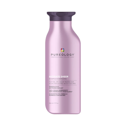 Pureology Hydrate Sheer Shampoo - Lightweight, Moisturizing Shampoo For Fine, Dry, Color Treated Hair, Sulfate-Free & Vegan