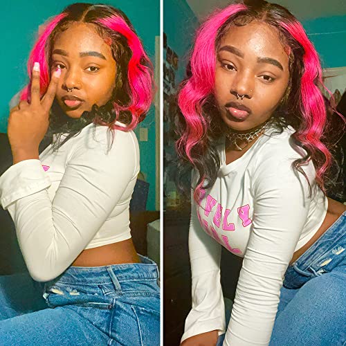 Body Wave T Part Huamn Hair Wigs Ombre Human 13x4x1 Lace Frontal with Baby 20 Inch 150% Density Glueless HD for Black Women Pre Plucked Hair, 1.0 Count