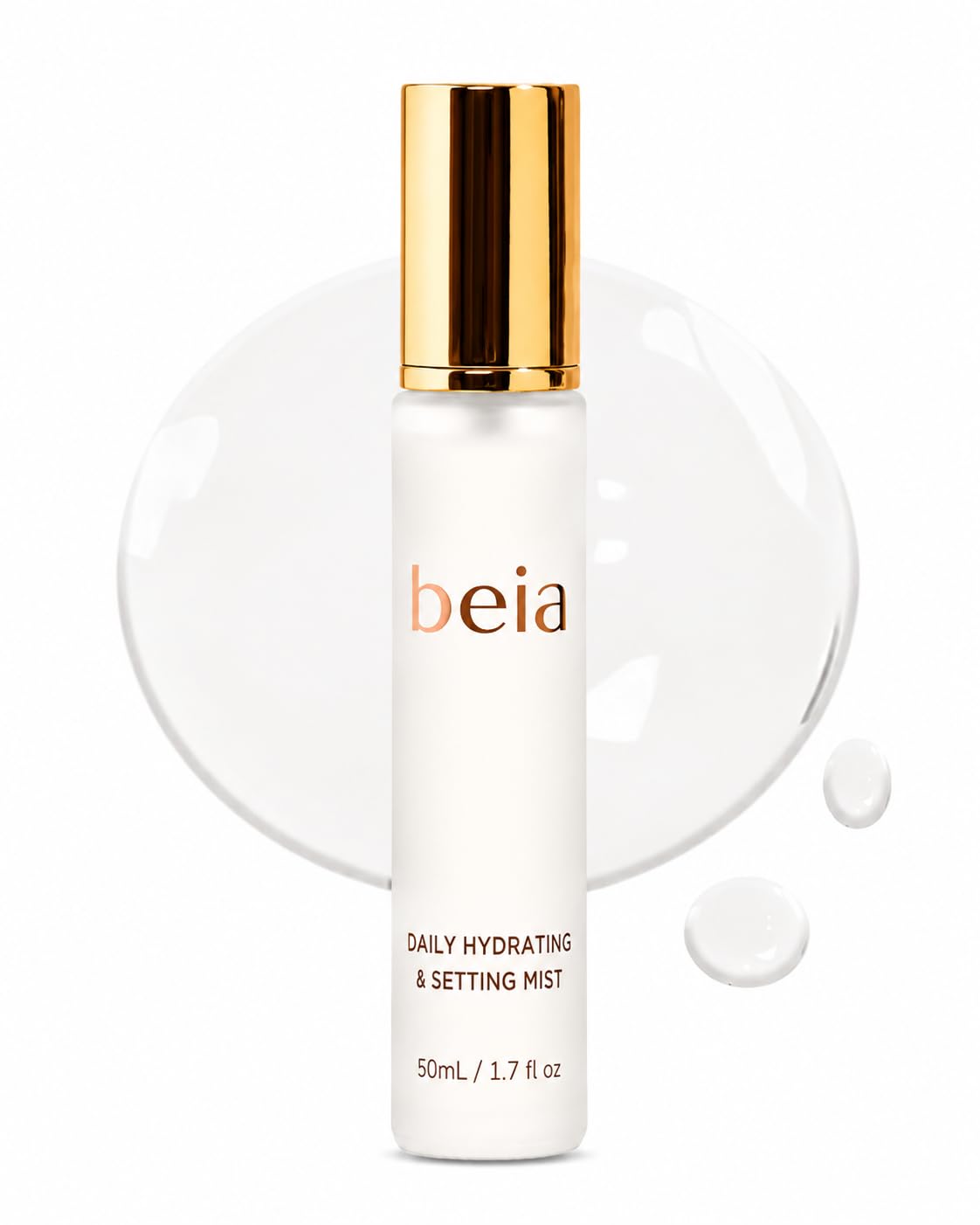 Beia Setting Spray with Hyaluronic Acid for Sensitive Skin - Hydrating Face Mist for Early Morning & Post Shower Glow - Moisturizing Finishing Spray for Makeup - Non Comedogenic Travel Size 1.7 Fl Oz