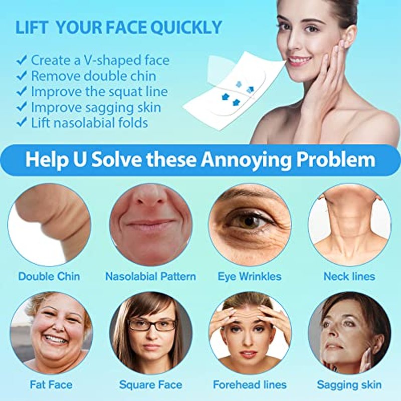Neck Tape Lifting Invisible,Face Tape Lifting Invisible,300pcs Face Lift Tape,Neck Lift Tape Instant Facelift Tape Face Lifter Tape Facial Tape for Sagging Skin Double chin Jowls Eyes Woman Makeup