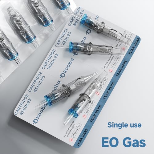 Kooba 1207RS Tattoo Cartridge Needles 30 Pcs # 12 Standard 7 Round Shader Long Taper with Membrane Safety Cartridges Disposable for Rotary Tattoo Machine Pen Gun