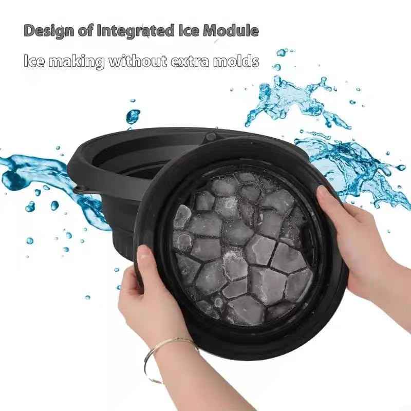 Face Bowl for Ice with Built-In Ice Tray Collapsible Silicone Facial Ice Bath Bowl for Cold Plunge Therapy Portable Spa Tool for Skin Tightening and Acne Relief Perfect for Home and Travel Green