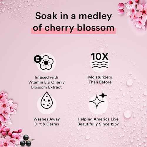 Suave Moisturizing Body Wash, with Wild Cherry Blossom and Vitamin E Extract, No Parabens, No Phtahaltes, 18 Oz Pack of 6