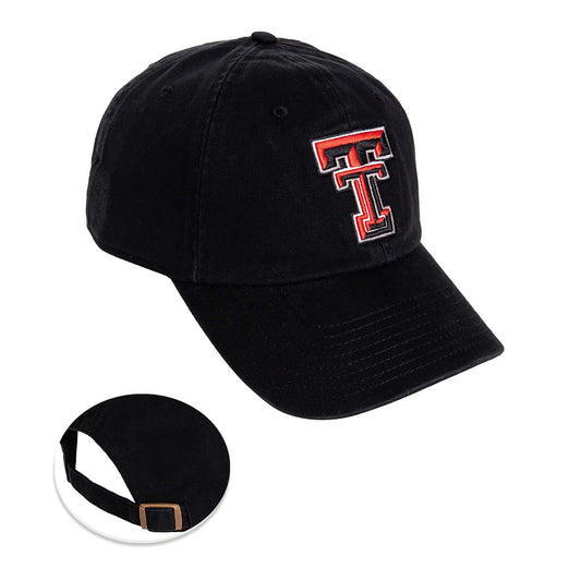 Desert Cactus Texas Tech University Baseball Hat TTU Red Raiders Brimmed Embroidered Hats Cap Adjustable Cloth Strap Adult (Style B1)