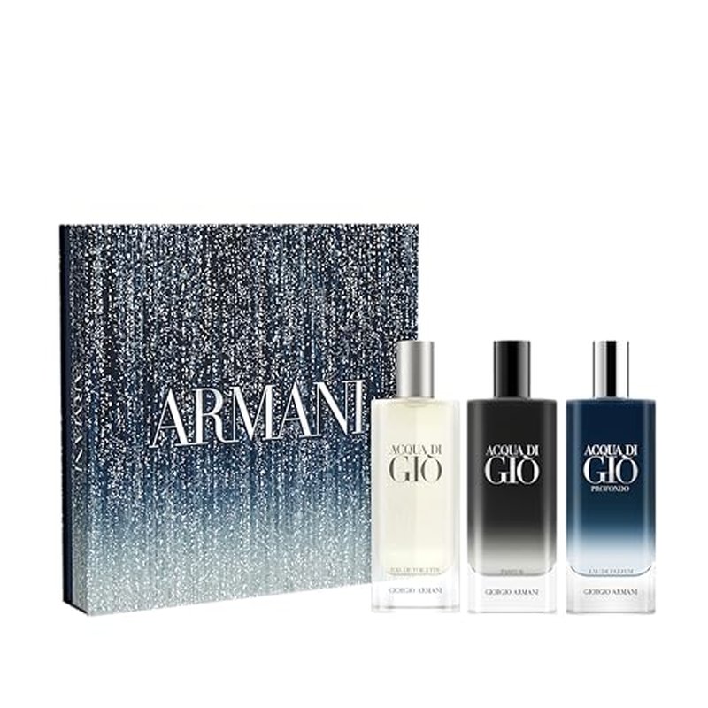 Armani beauty? Acqua di Gi? Men's Cologne Trio ($124 Value) ? Eau de Toilette, Profundo, & Parfum - 0.5 Fl Oz Each