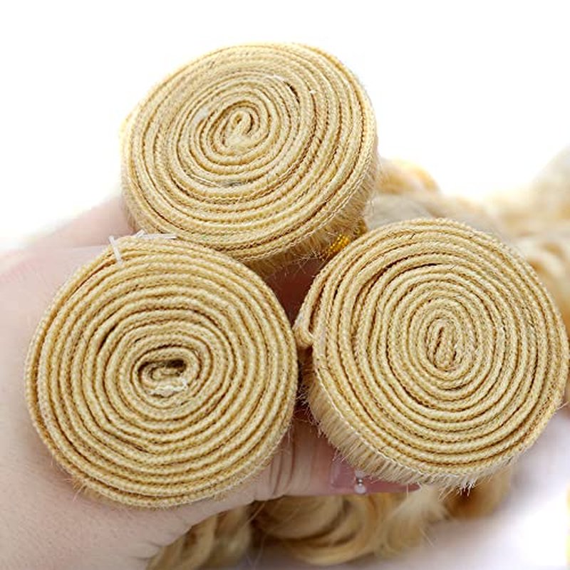 Blonde Bundle P27/613 Kinky Curly Bundles 613 Human Hair Bundles 22 24 26 inch Two Tone Blonde and Honey Blonde Bundle