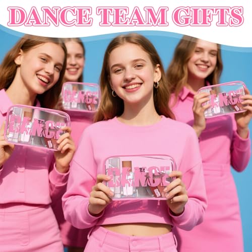 Kacctyen 12 Pcs Dance Makeup Bag Ballerina Lover Appreciation Gifts 7 x 4.7 x 2.4 Inches Cosmetic Bag Dance Snack Bags PVC Case Clear Toiletry Zipper Pouch for Women Ballet Team Ballet Party Xmas Gift