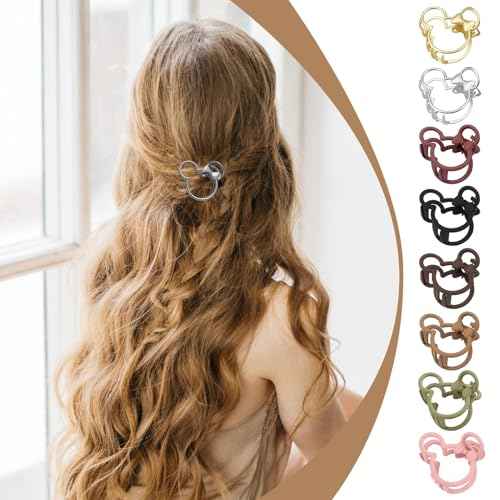 16 PCS Mouse Lady Thick Hair Barrette Mouse Lady Thin Thick Clurly Vintage ABS Resin Hair Claw Clips Hair Jaw Clips Non-Slip Hair Catch Jaw Clamp Styling Accessories for Women Girl