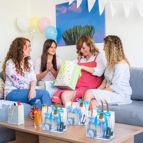 55 Pcs Baby Shower Prizes for Winners Prizes Gifts Including Headband Hair Brush Jewelry Box Compact Mirror Powder Puff Hair Tie Claw Gift Bag for Baby Wedding Bridal Shower(Blue)