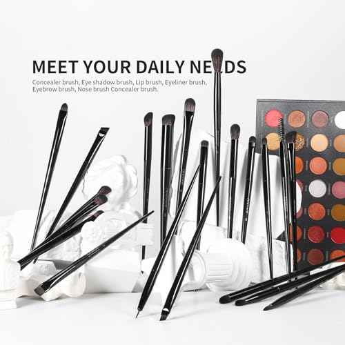 Docolor Makeup Brushes Set Professional 30Pcs Obsidian Makeup Brushes Premium Synthetic Powder Kabuki Foundation Contour Blush Concealer Eye Shadow Blending Eyeliner Crease Eyebrow Make Up Brush Kit