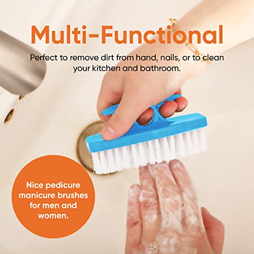 Superio Nail Brush for Cleaning Fingernails, Toe & Foot - All-Purpose Stiff Scrub Brush - Blue