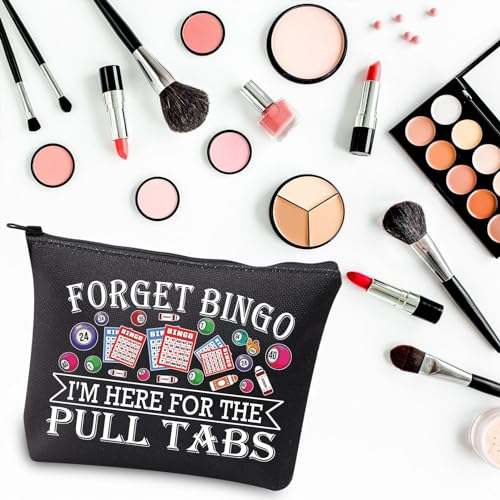BDPWSS Bingo Makeup Bag - Themed Zipper Pouch for Pull Tabs Game, Gift for Gambling Lovers