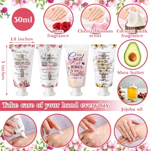 72 Pcs Christian Hand Cream Bulk Gifts for Women Bible Verse Lotion Scripture Travel Hand Lotion for Dry Cracked Bulk Christian Religious Gifts Christmas Small Gift for Mom Grandma Women (Cross Style)