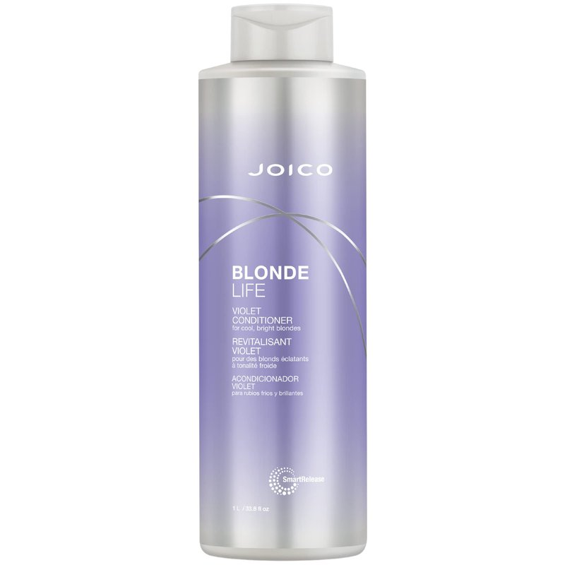 Joico Blonde Life Violet Conditioner | For Cool & Bright Blonde Hair | Neutralize Brassy Tones | Banish Yellow Tones | Boost Shine | Sulfate Free | With Monoi & Tamanu Oil | 33.8 Fl Oz