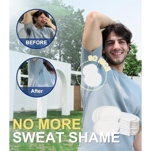 Underarm Sweat Pads - Aoeoun Premium Quality Fight Hyperhidrosis [100 PCS] for Men and Women Comfortable, Non Visible, Extra Adhesive, Disposable Dress Guards/Shields, Non Sweat Armpit Protection