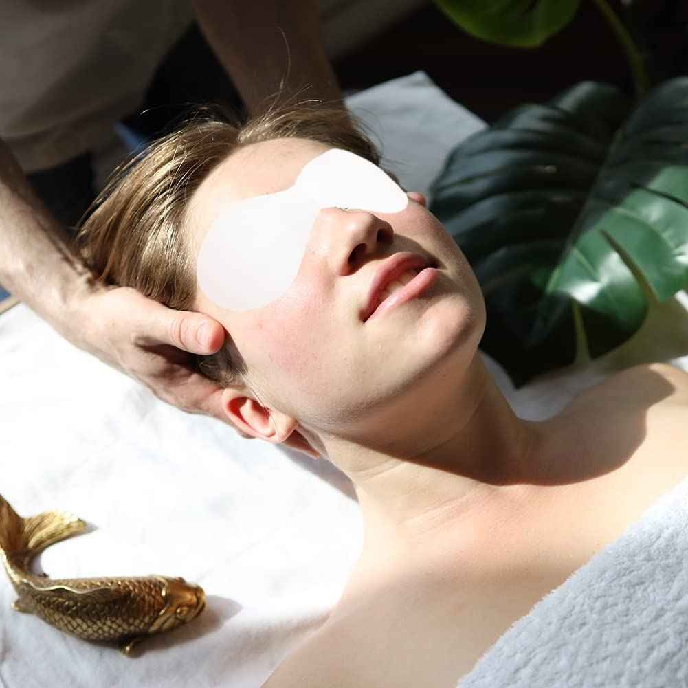 Arcemain 400 Sheets Disposable Non Woven Eye Mask Paper, Disposable Cotton DIY Eye Paper Disposable Cotton Eye Pillow Covers for Skincare Spa Wrap Moisture Retention