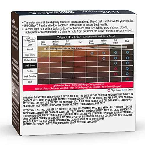 Light Mountain Henna Hair Color & Conditioner - Dark Brown Hair Dye for Men/Women, Organic Henna Leaf Powder and Botanicals, Chemical-Free, Semi-Permanent Hair Color, 4 Oz