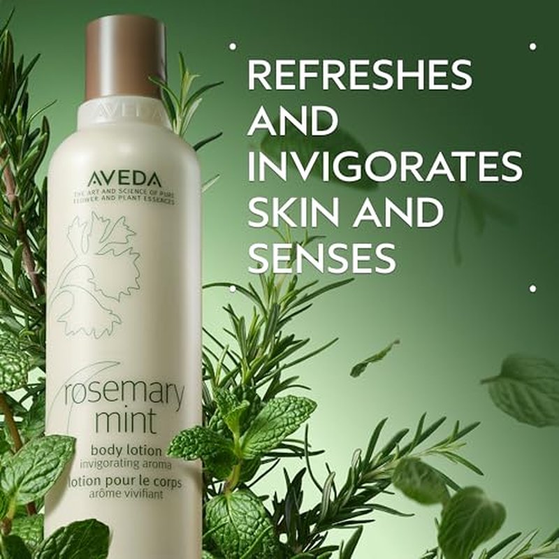 Aveda Rosemary Mint Body Lotion | Lightweight Cooling Lotion with Menthol | with Invigorating Aroma of Certified Organic Peppermint & Rosemary, 6.7 Fl Oz