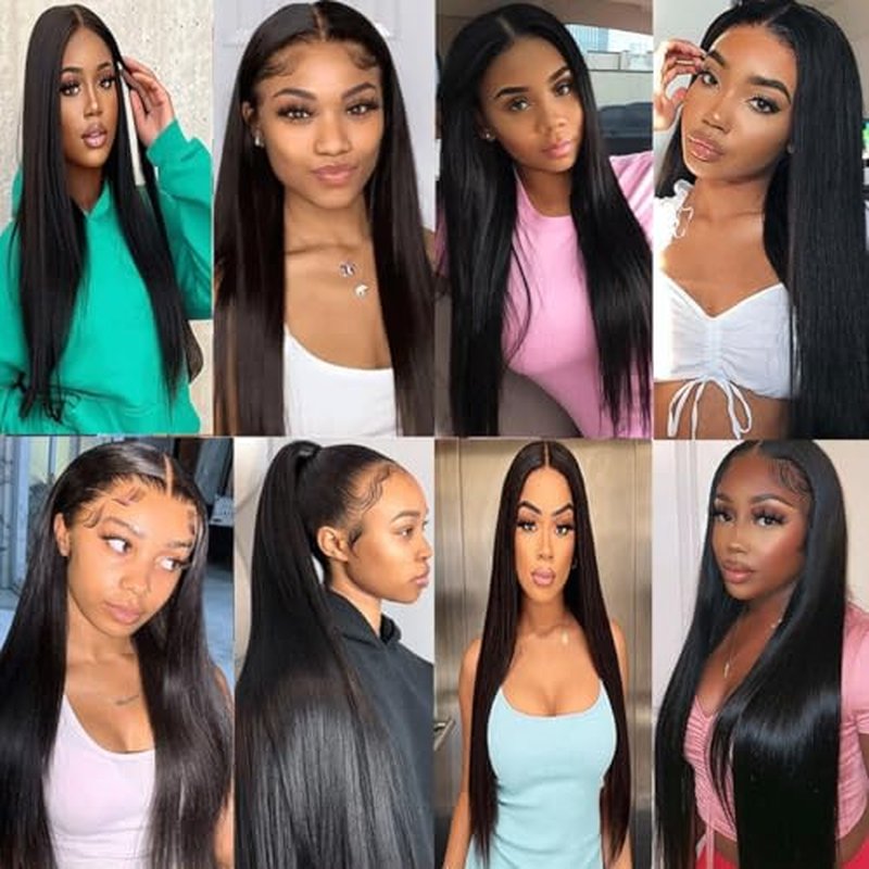 Straight Lace Front Wigs Human Hair Pre Plucked 13x4 HD Lace Frontal Wigs for Women Brazilian Virgin Human Hair Wig With Baby Hair Glueless Natural Color 180 Density 26 Inch