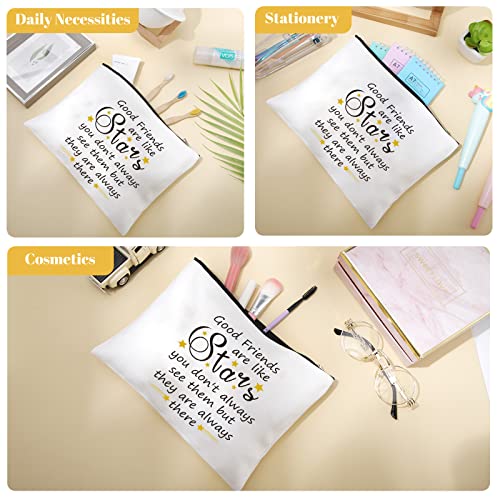 Kenning 10 Pieces Friendship Gifts for Women 5 Pcs Funny Friend Makeup Bag 5 Pcs Good Friends Are Like Stars Friendship Keychain Cute Star Keychain Birthday Presents Graduation Gift for Women BFF Teen